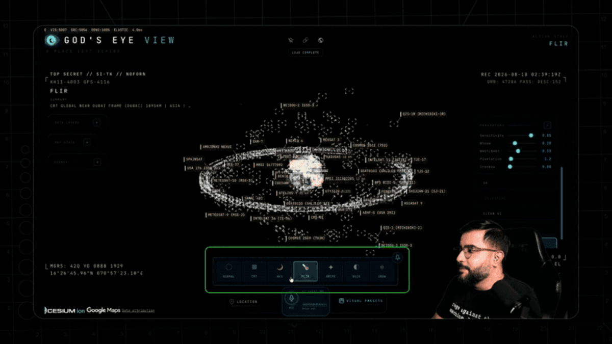 God's Eye View interface preview from the official project
