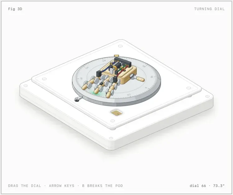 Isometric turning dial and mechanical hand in the official Anatomy example
